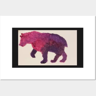 Pink bear acrylic painting by tabitha kremesec Posters and Art